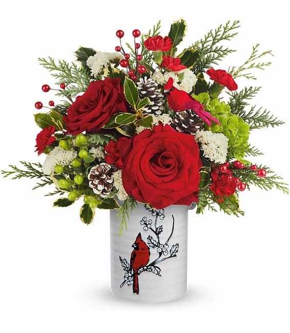 Christmas Cardinal Bouquet